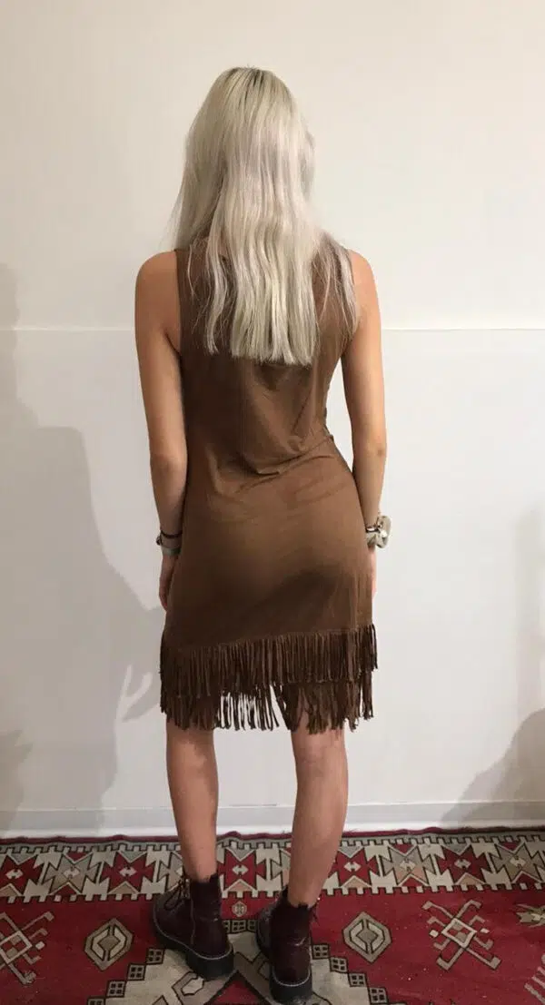 Abito donna aderente con frange mod. indianina