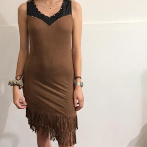 Abito donna aderente con frange mod. indianina