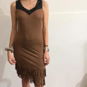Abito donna aderente con frange mod. indianina