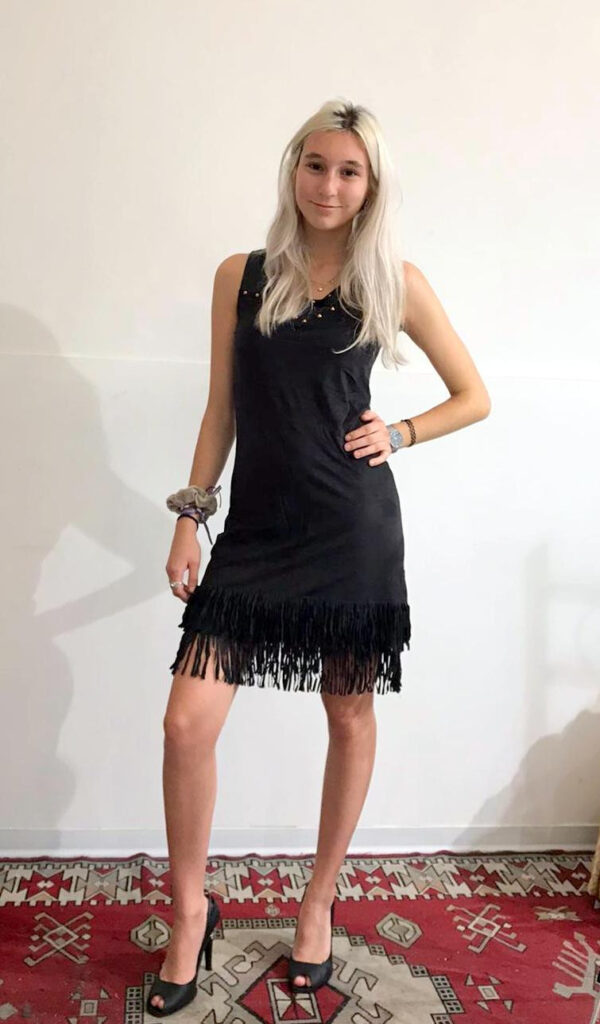 Abito donna aderente con frange mod. indianina