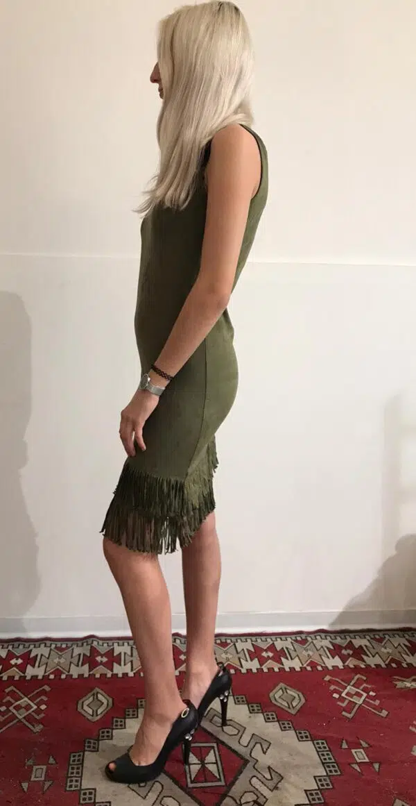 Abito donna aderente con frange mod. indianina