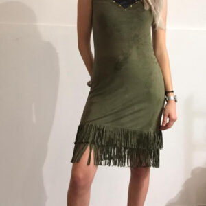 Abito donna aderente con frange mod. indianina