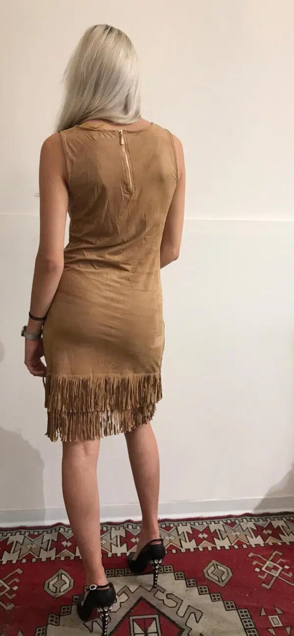 Abito donna aderente con frange mod. indianina