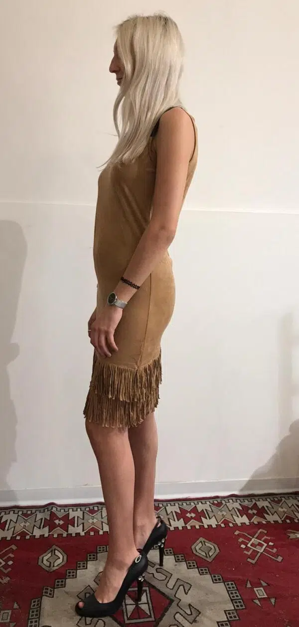 Abito donna aderente con frange mod. indianina
