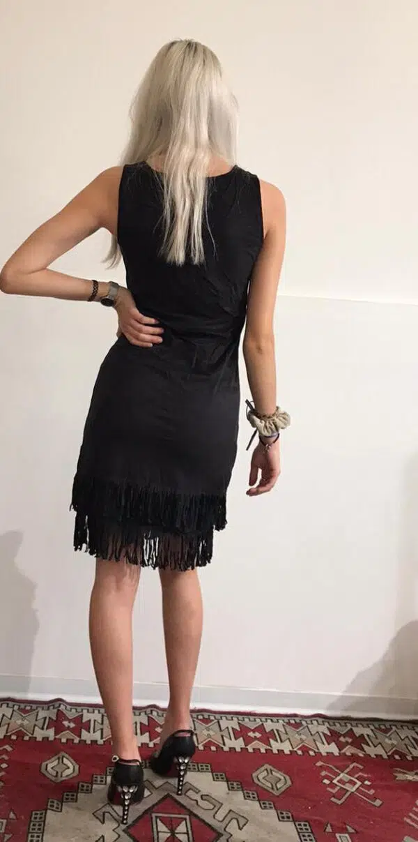 Abito donna aderente con frange mod. indianina