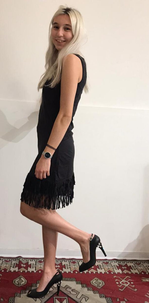 Abito donna aderente con frange mod. indianina