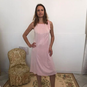 Abito plissettato tg s m l xl rosa svasato