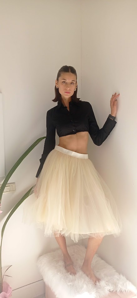 gonna tulle crema