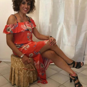 Abito lungo estivo con spacco scollo alla carmen
