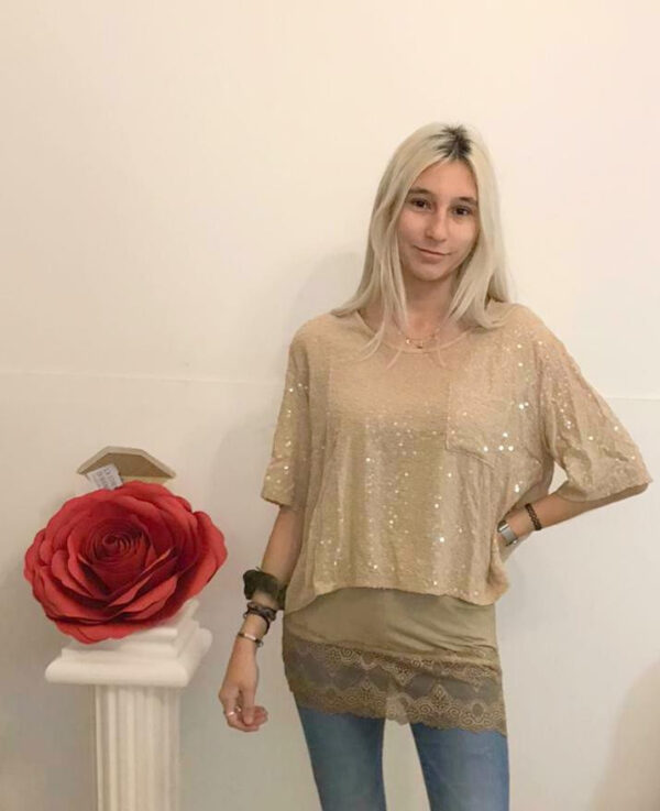 t - shirt paiettes oversize