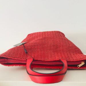 Borsa da donna shopping con tracolla rosso Via Roma