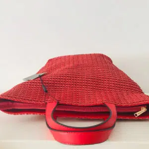 Borsa da donna shopping con tracolla rosso Via Roma
