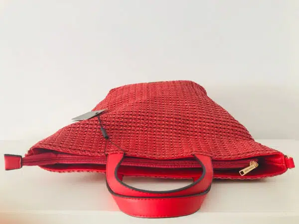 Borsa da donna shopping con tracolla rosso Via Roma