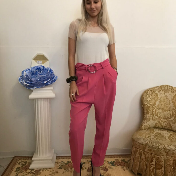 Pantaloni donna "harem" eleganti con cavallo basso
