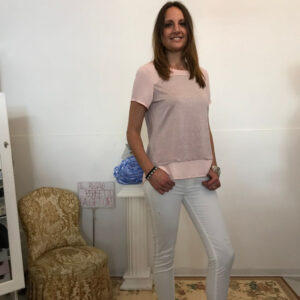 blusa "luminosa" con lurex rosa