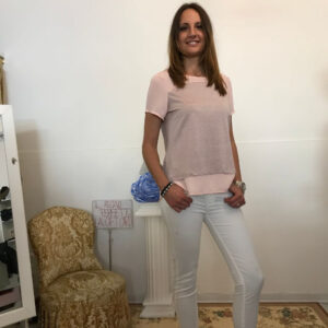blusa "luminosa" con lurex rosa