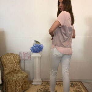 blusa "luminosa" con lurex rosa
