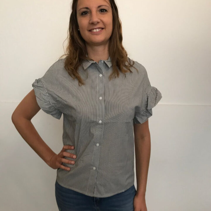 Camicia righe mezze maniche "marina"
