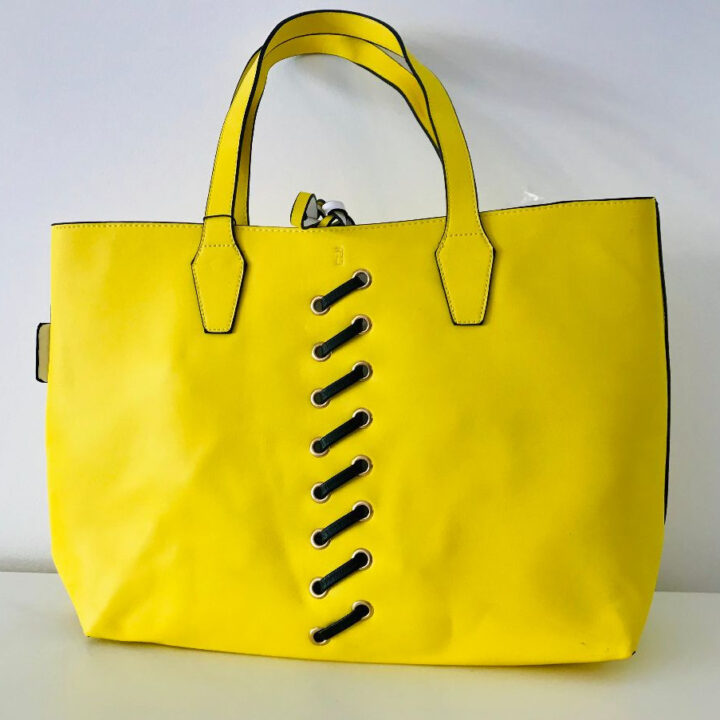 Borsa donna shopping limone o arancio "Via Roma"