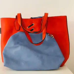 Borsa donna shopping limone o arancio "Via Roma"