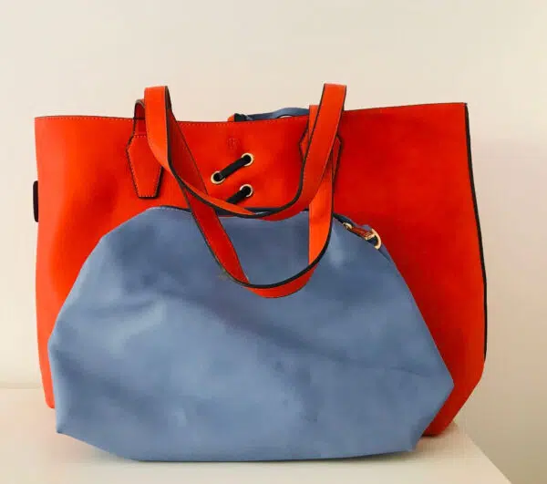 Borsa donna shopping limone o arancio "Via Roma"