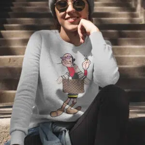 Felpa donna Olivia grigia art. Lusso