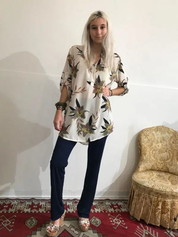 pantalone donna palazzo Blu oceano