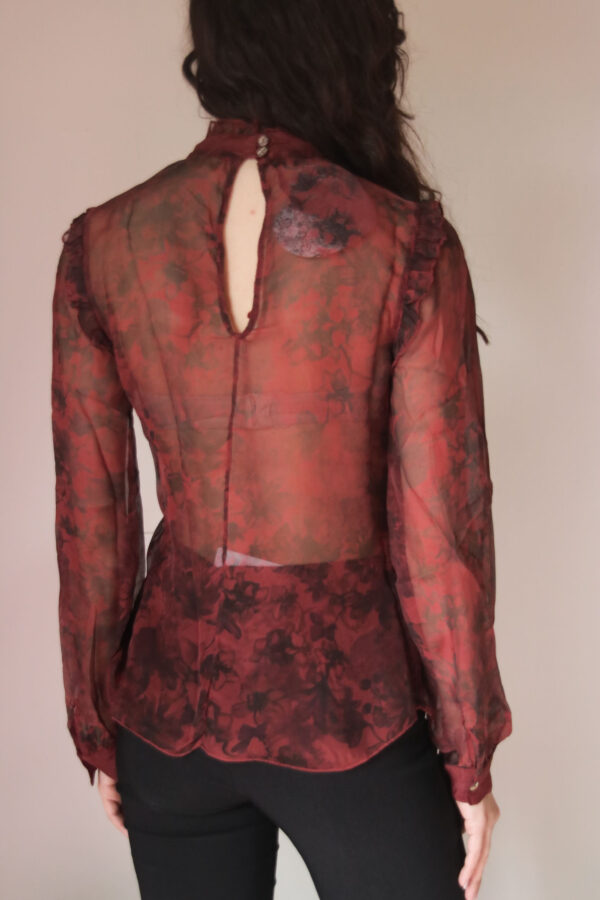 Blusa Vittoriana in Seta Pura - Stile Retro Chic in Vari Colori