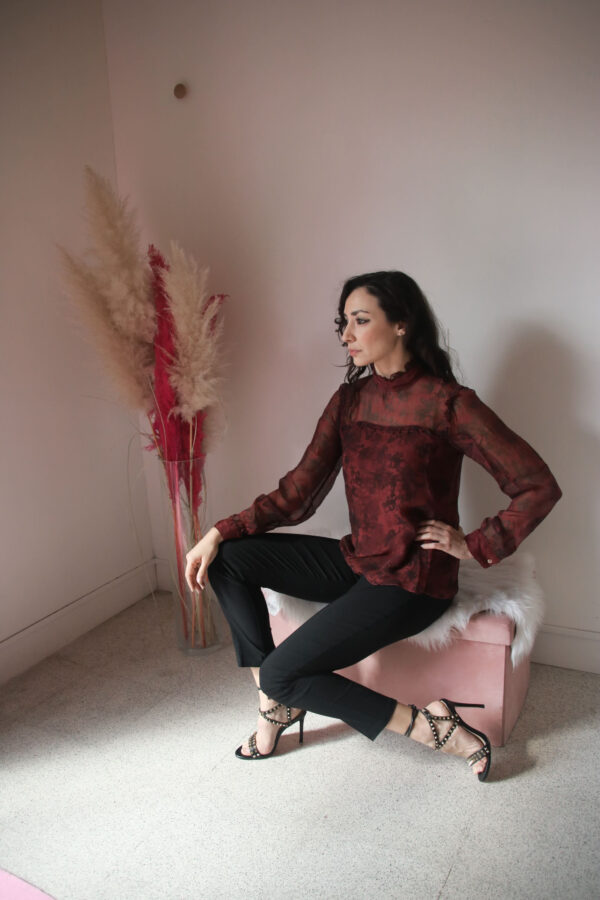 Blusa Vittoriana in Seta Pura - Stile Retro Chic in Vari Colori