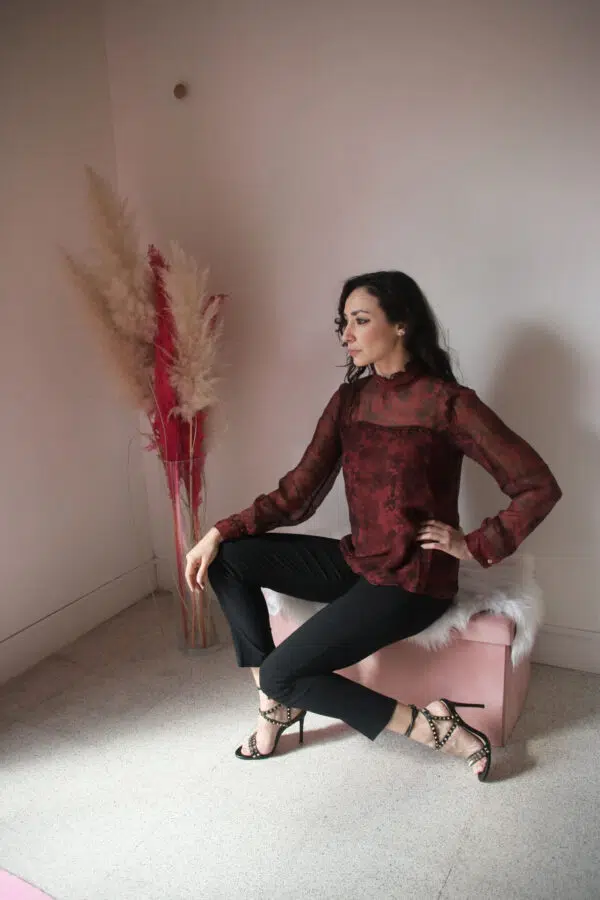 Blusa Vittoriana in Seta Pura - Stile Retro Chic in Vari Colori