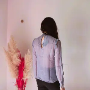 Blusa Vittoriana in Seta Pura - Stile Retro Chic in Vari Colori