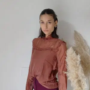 Blusa Vittoriana in Seta Pura - Stile Retro Chic in Vari Colori