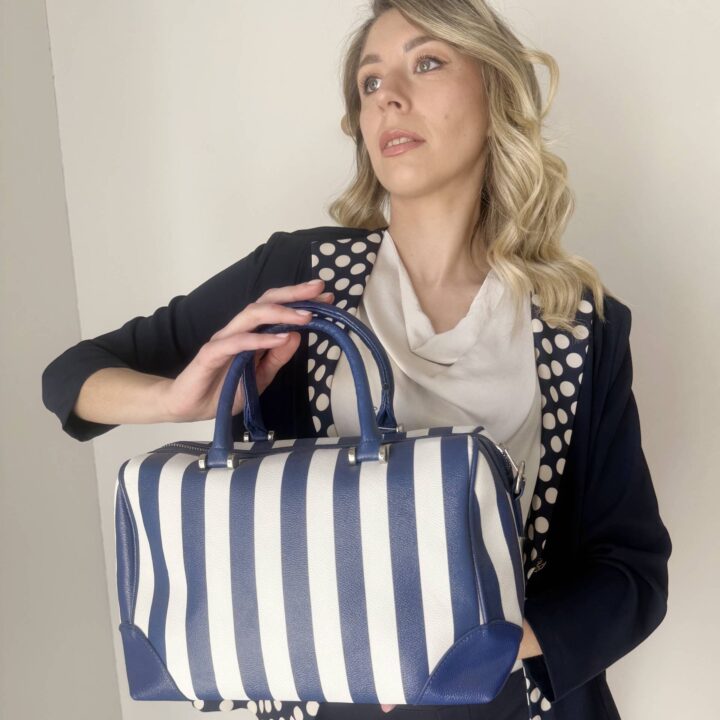Borsa Via Roma righe di cielo bauletto