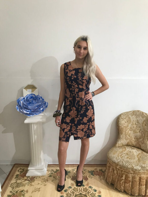 Abito tubino donna in fantasia articolo Fiori di Autunno
