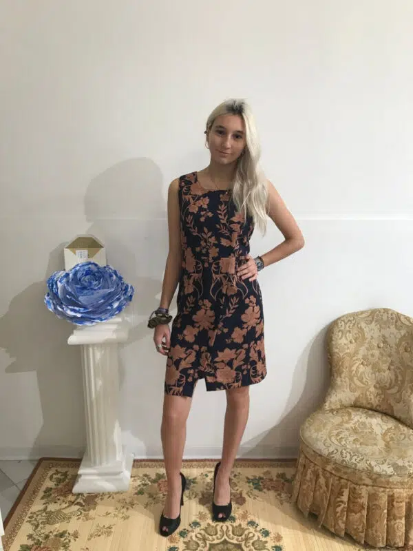 Abito tubino donna in fantasia articolo Fiori di Autunno