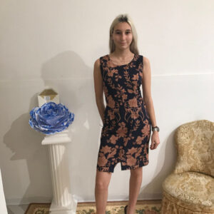 Abito tubino donna in fantasia articolo Fiori di Autunno