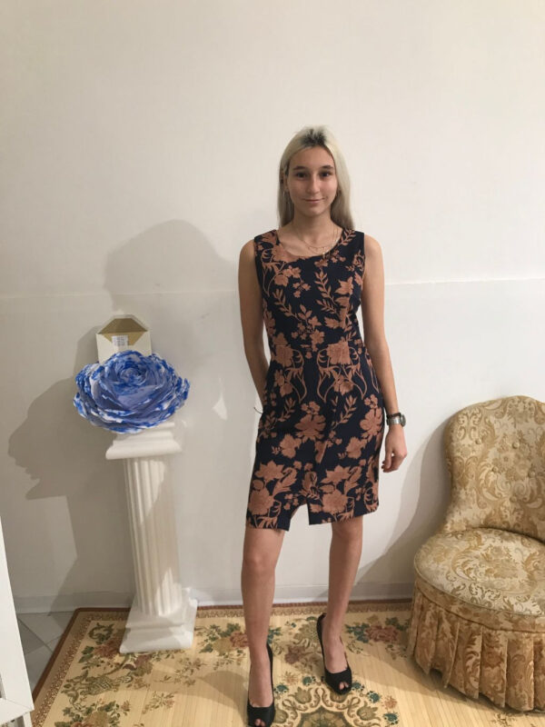 Abito tubino donna in fantasia articolo Fiori di Autunno