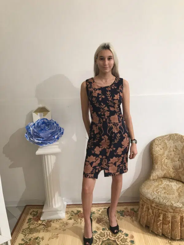 Abito tubino donna in fantasia articolo Fiori di Autunno