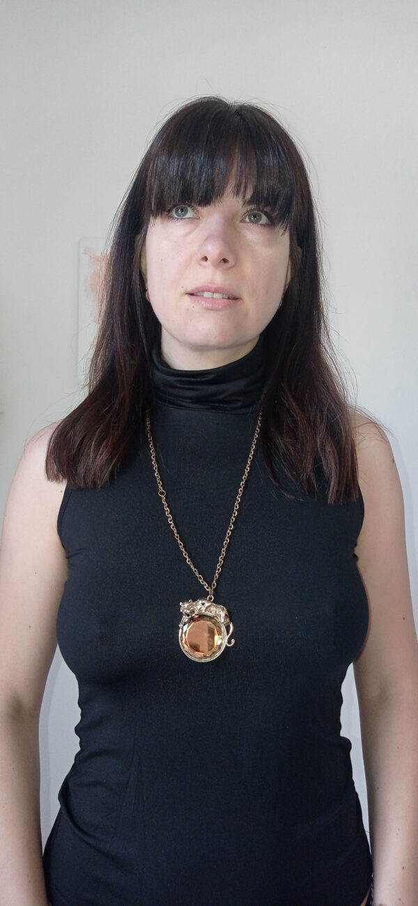 Collana con Ciondolo Leone in colore Bronzo Dorato e Pietra Ecologica - Audacia e Stile