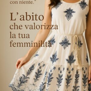 abito bianco con ricami