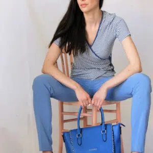 Borsa bauletto bluette Via Roma