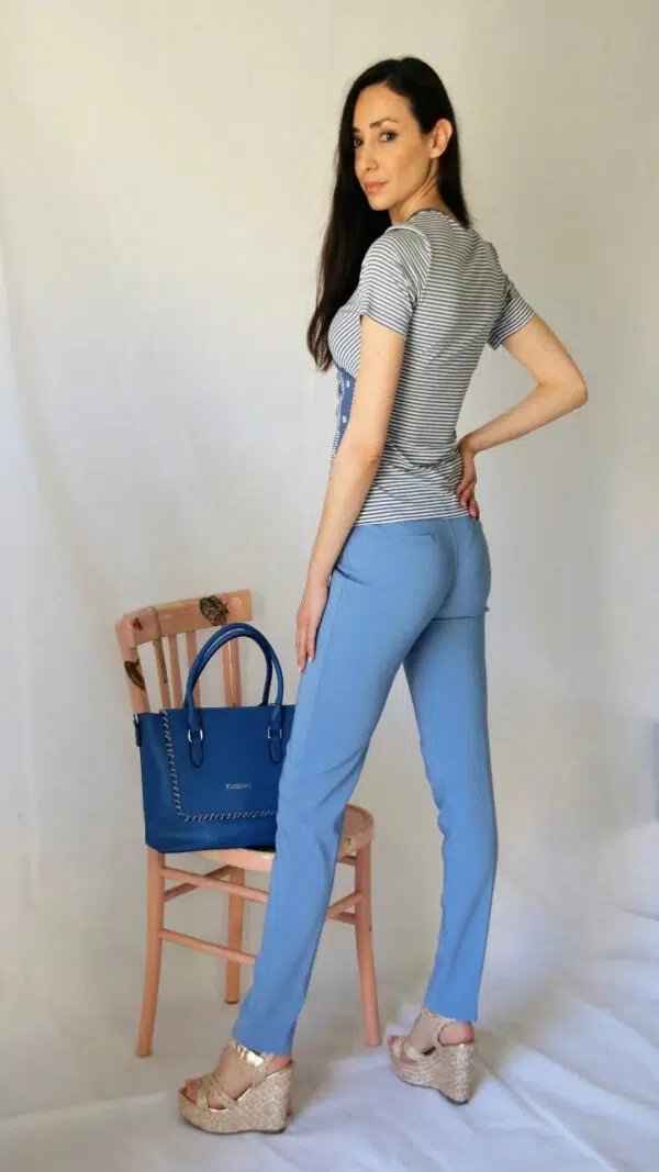 Borsa bauletto bluette Via Roma
