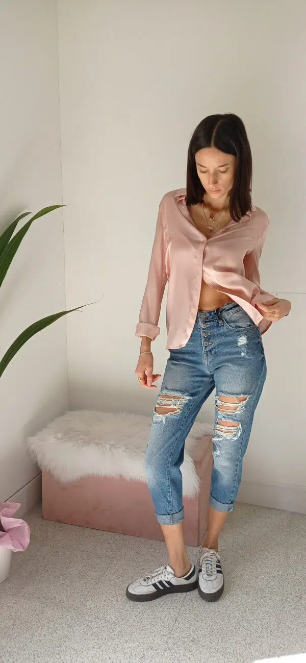 Jeans Strappati Confortevoli: Stile Moderno in Puro Cotone!