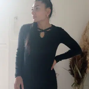 Abito Tubino in Maglia di Cotone con Motivo Decorativo - Eleganza e Comfort Unici"
