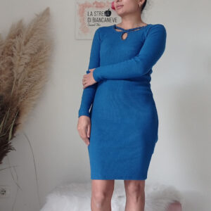Abito Tubino in Maglia di Cotone con Motivo Decorativo - Eleganza e Comfort Unici"