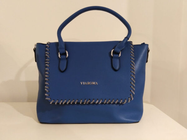 Borsa bauletto bluette Via Roma