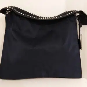 Borsa nera e blu con borchie Via Roma
