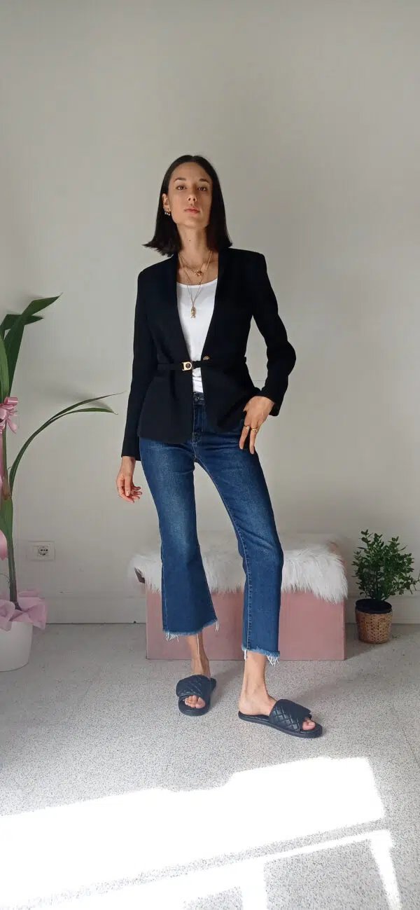 Jeans Cropped Blu da Donna con Frange e Stile Scampanato - Taglie XS a XL