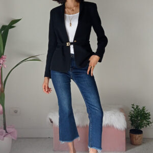 Jeans Cropped Blu da Donna con Frange e Stile Scampanato - Taglie XS a XL
