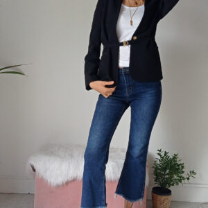 Jeans Cropped Blu da Donna con Frange e Stile Scampanato - Taglie XS a XL